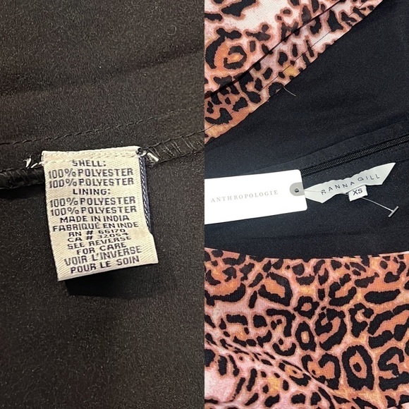 ANTHROPOLOGIE Ranna Gill Floral Cut-Out MIDI Dress in Cheetah Print size XS - Picture 12 of 16